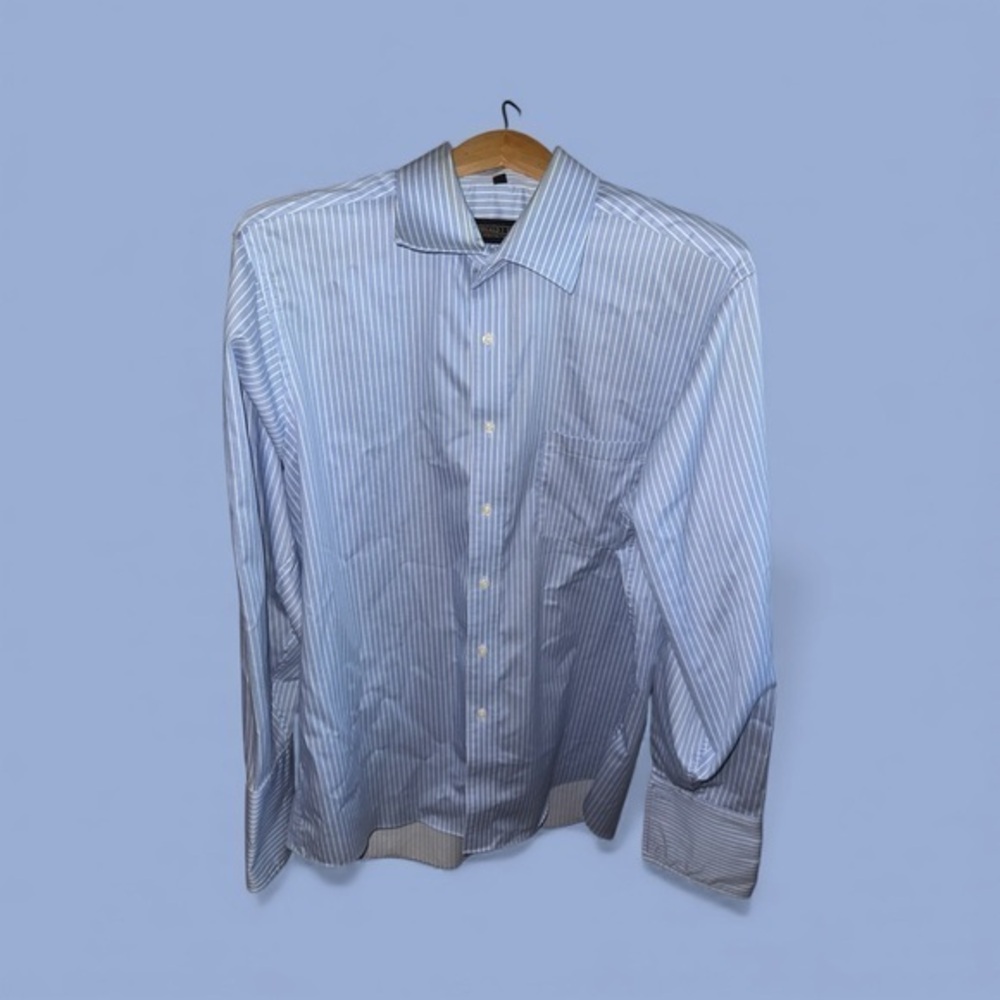 Donald J. Trump Signature Collection Blue Striped Dress Shirt Long Sleeve Used